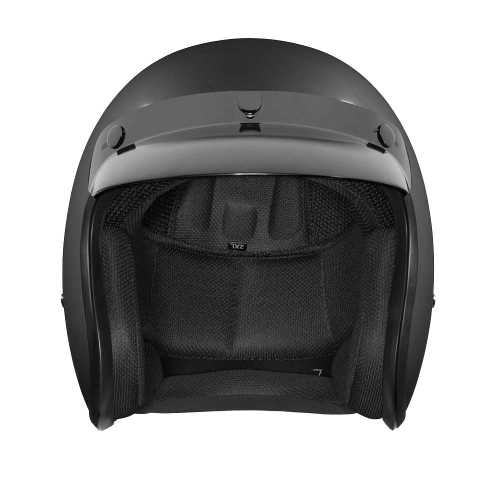 Daytona Cruiser 3/4 helmet, matte black, side profile