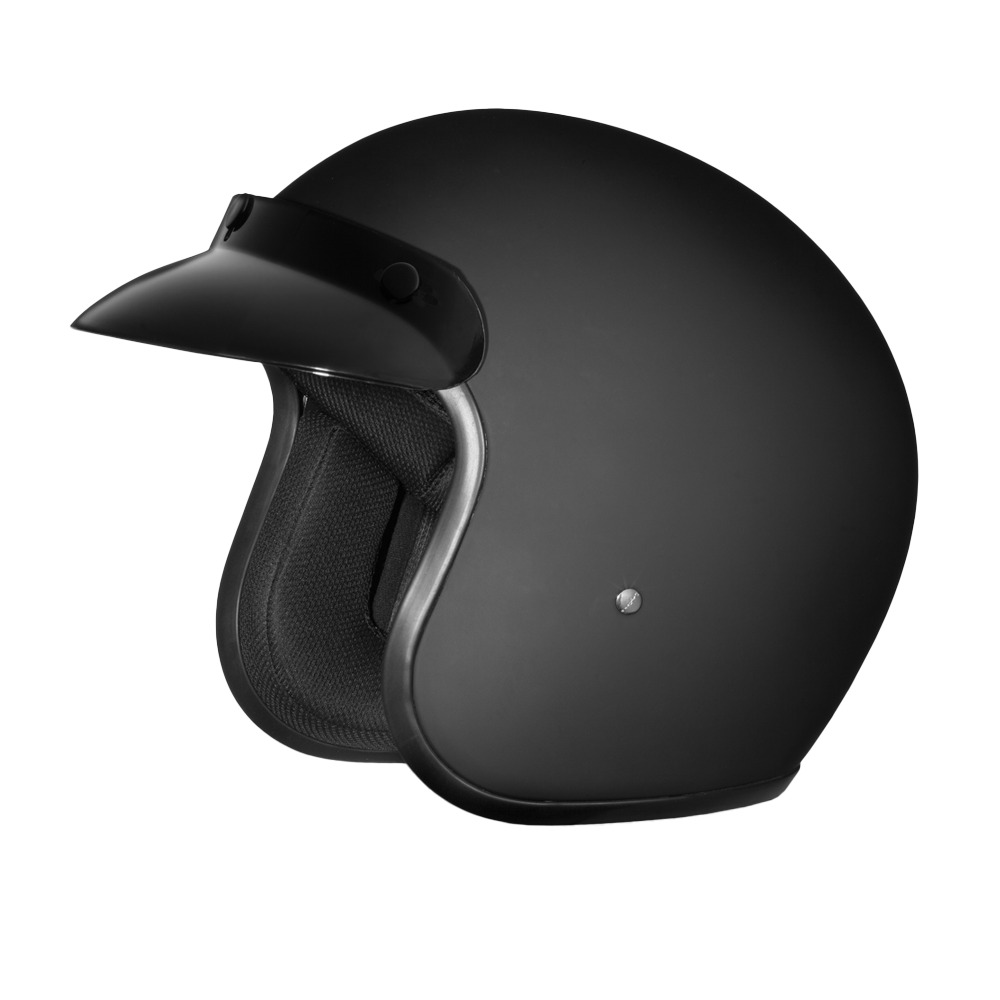Daytona Cruiser 3/4 helmet, matte black, front three-quarter