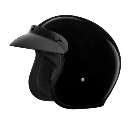 Daytona Cruiser 3/4 helmet, gloss black, front three-quarter