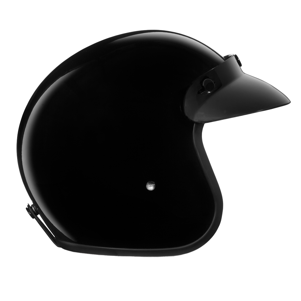 Daytona Cruiser 3/4 helmet, gloss black, rear view