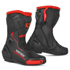 Cortech Revo RR Air Boots, black and fluo red colorway