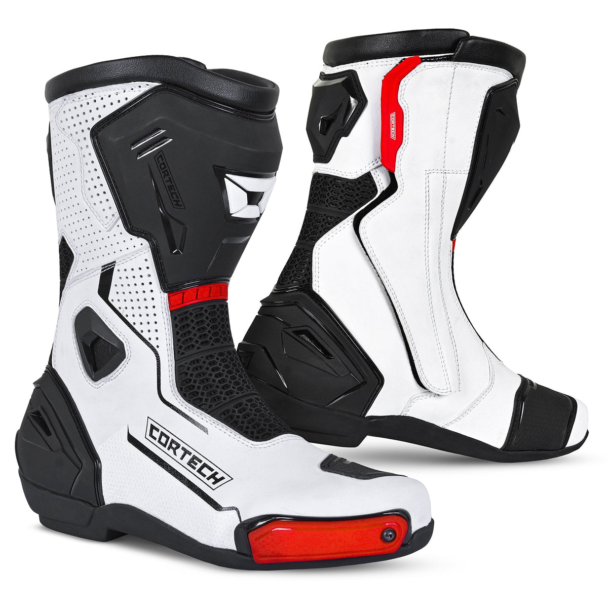 Cortech Revo RR Air Boots, white and black colorway