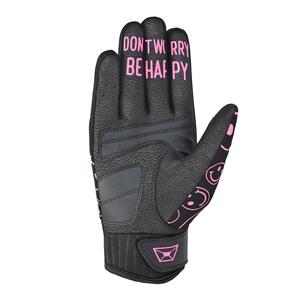 Cortech Women's Standard Issue Happy Faces Gloves, Black/Pink, palm view