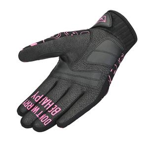 Cortech Women's Standard Issue Happy Faces Gloves, Black/Pink, alternate view