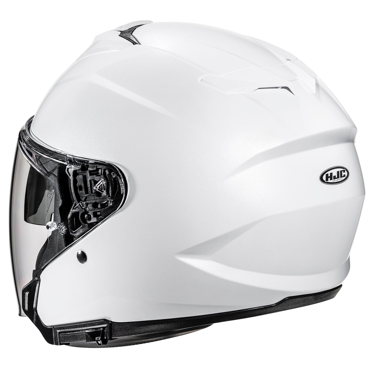 HJC i31 Solid in White, alternate helmet view 3