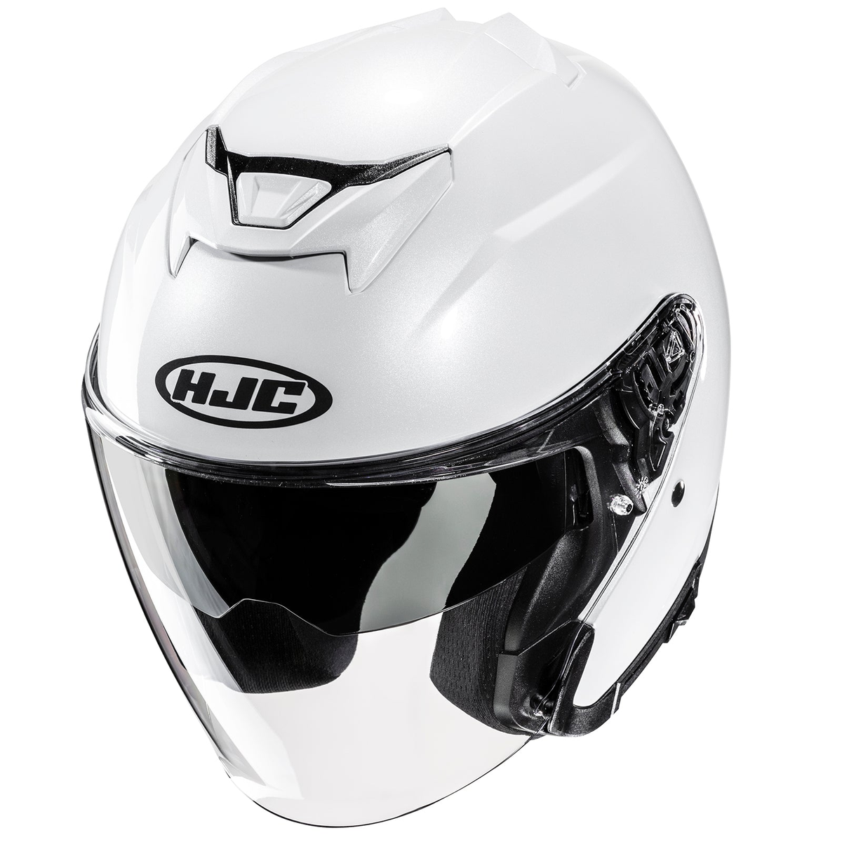 HJC i31 Solid in White, alternate helmet view 2