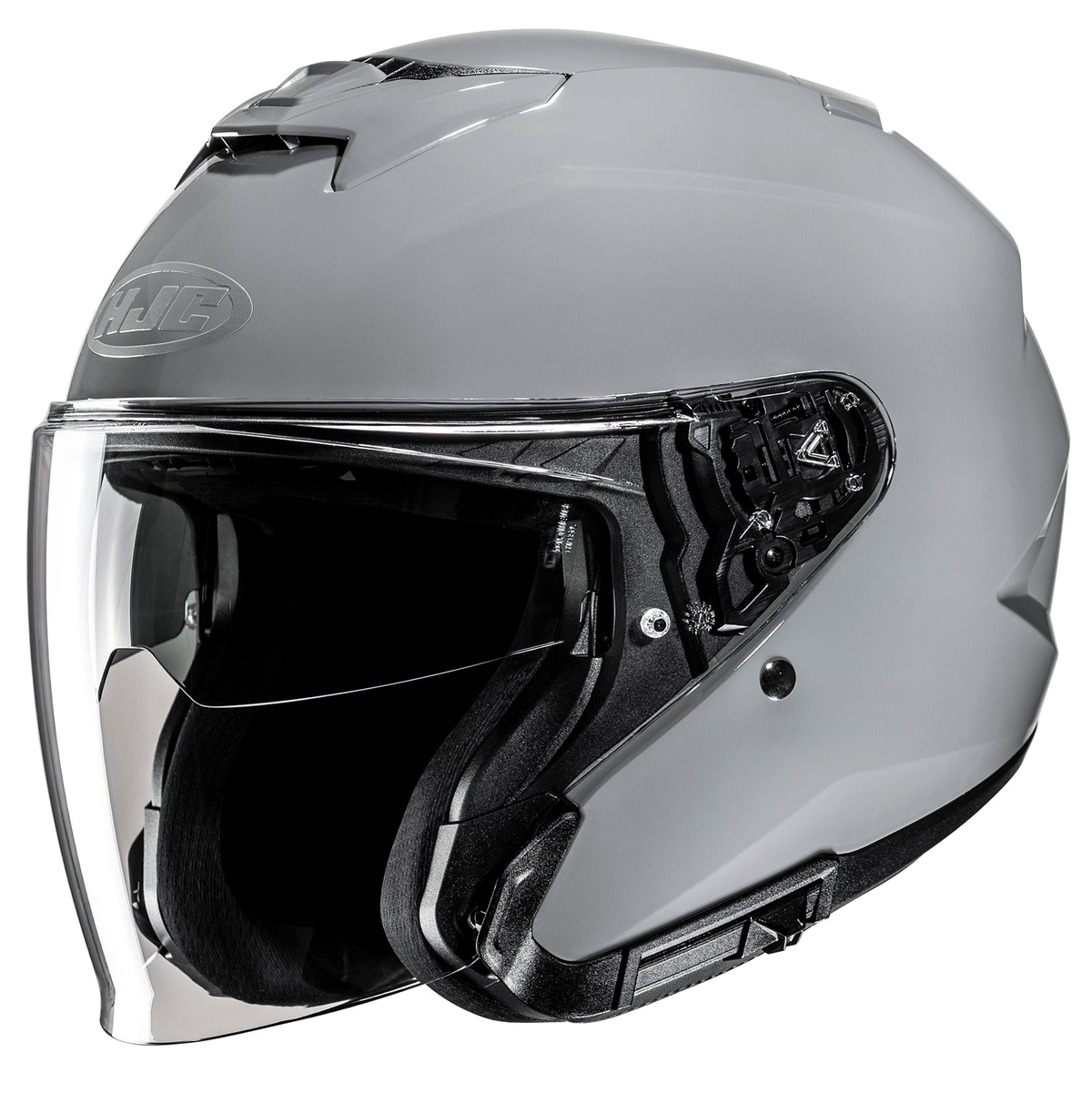 HJC i31 Solid open-face helmet in Nardo gray, front three-quarter view