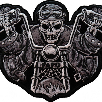 FAFO Skeleton Rider Biker Patch Small Black