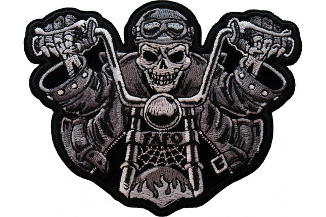 FAFO Skeleton Rider Biker Patch Small Black