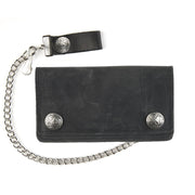 USA-Made UB410 6" Biker Wallet With Buffalo Snaps: 6" Biker Wallet W/Bu