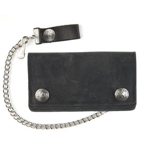 USA-Made UB410 6" Biker Wallet With Buffalo Snaps: 6" Biker Wallet W/Bu