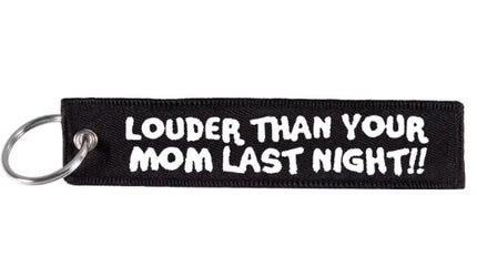 Motorcycle Key Chain - Louder Than Your Mom Black