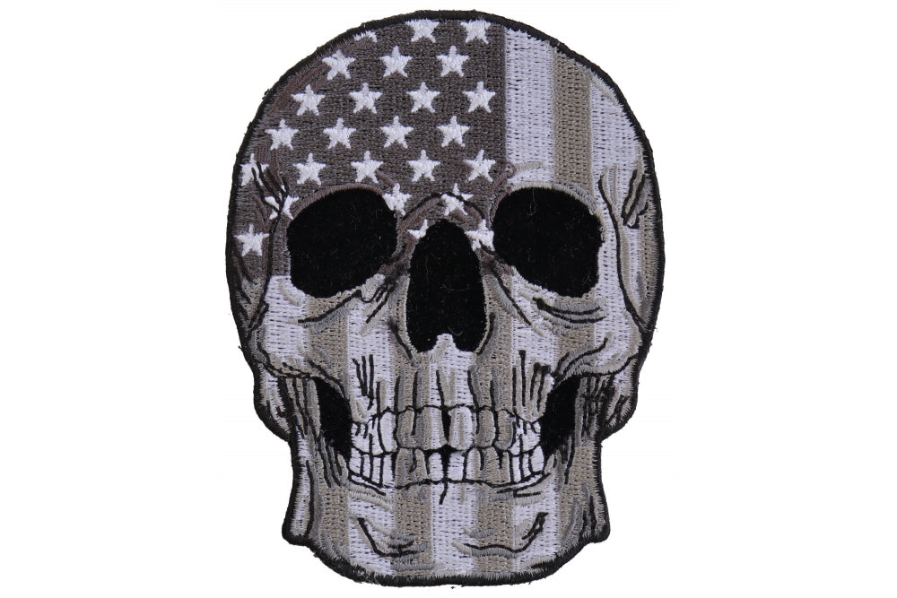 American Flag Skull Patch Small