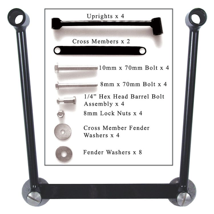 Universal Saddlebag Hard Mount Black: Willie &amp; Max Universal Saddlebag Mount Kit
The Willie &amp; Max Universal Saddlebag