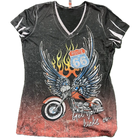 Ladies Grey Bike Wing Short Sleeve Shirt