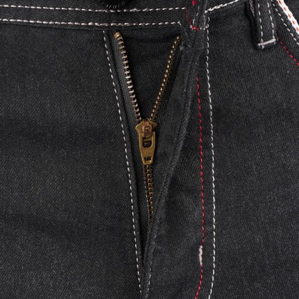 Women's Rage AA Riding Jeans Black Wash fly and button detail