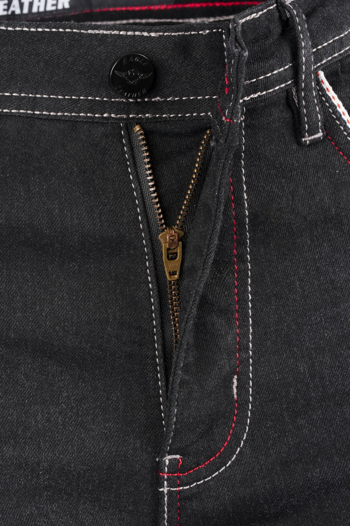 Women's Rage AA Riding Jeans Black Wash fly and button detail