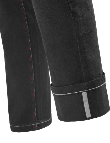 Women's Rage AA Riding Jeans Black Wash cuff reinforcement detail