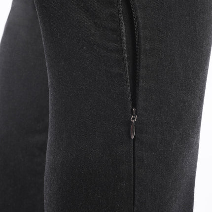 Women's Rage AA Riding Jeans Black Wash outer leg zipper detail