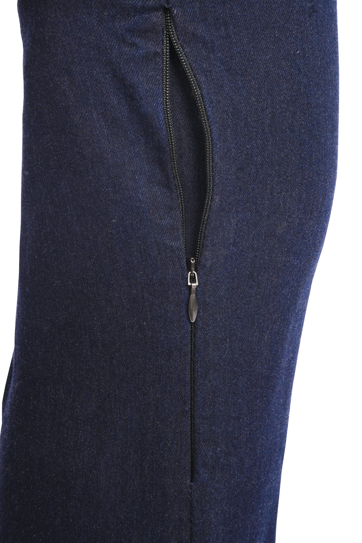 Women's Rage AA Riding Jeans Blue outer leg zipper detail