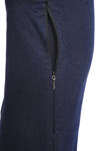 Women's Rage AA Riding Jeans Blue outer leg zipper detail