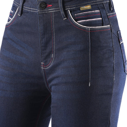 Women's Rage AA Riding Jeans Blue waistband and front pocket detail