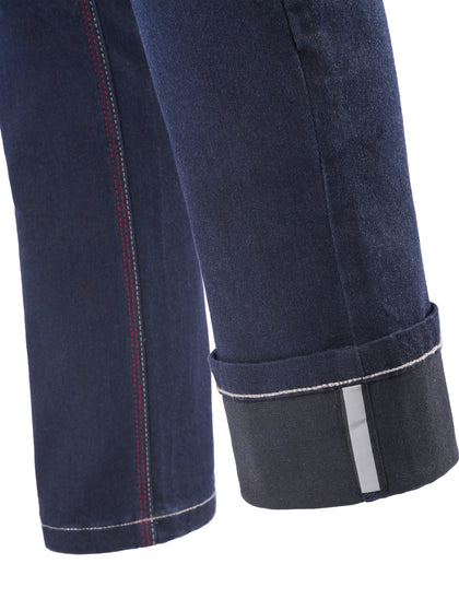 Women's Rage AA Riding Jeans Blue cuff reinforcement detail
