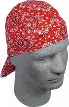 Zan Headwrap Red Paisley: Six panel bandanna sewn into a headwrap
Fits securely on the head using attached head ties
100% sof