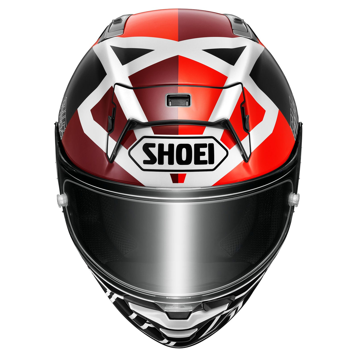 SHOEI X-Fifteen Diggia2 Helmet, Diggia2 TC-1 red and black graphic, top view