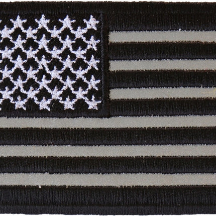 US Flag Reflective Black Patch 3x2