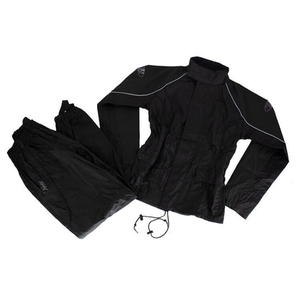 Ladies RS2 Rain Suit: 2-Piece Waterproof Rainsuit
Jacket Features:


Waterproof Soft Polyester outer shell with PVC backing

