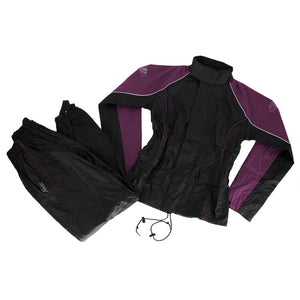 Ladies RS2 Rain Suit: 2-Piece Waterproof Rainsuit
Jacket Features:


Waterproof Soft Polyester outer shell with PVC backing

