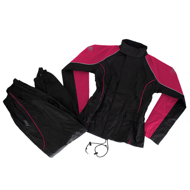 Ladies RS2 Rain Suit: 2-Piece Waterproof Rainsuit
Jacket Features:


Waterproof Soft Polyester outer shell with PVC backing

