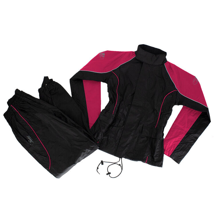 Ladies RS2 Rain Suit: 2-Piece Waterproof Rainsuit
Jacket Features:


Waterproof Soft Polyester outer shell with PVC backing

