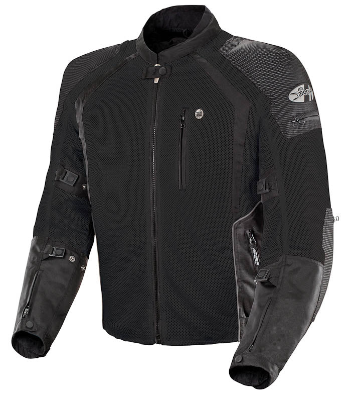 Phoenix Ion Jkt Black: Cooling FreeAir™ mesh shell torso, back and arms

Two stage waterproof (full sleeve) and insulated zip
