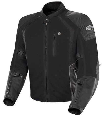 Phoenix Ion Jkt Black: Cooling FreeAir™ mesh shell torso, back and arms

Two stage waterproof (full sleeve) and insulated zip