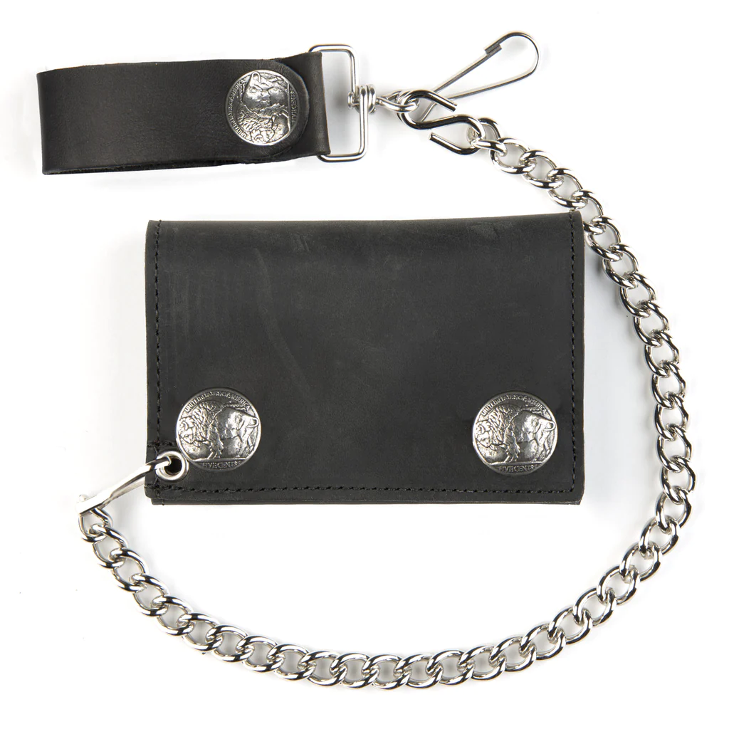 USA-Made Tri-Fold Wallet With Buffalo Snaps