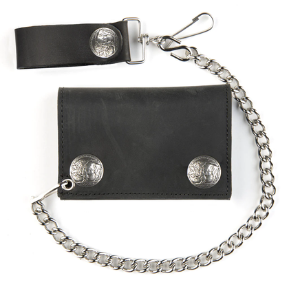 USA-Made Tri-Fold Wallet With Buffalo Snaps