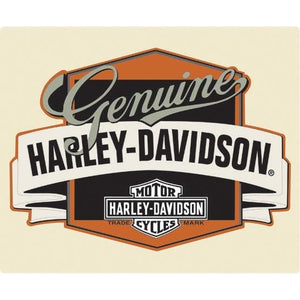 H-D Genuine W/Banner Sign: Description
The detailing on the sign is amazing because the images are lithographed on tin-plate 