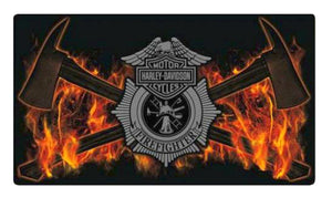 H-D Fire Axes Sign: Includes pre-drilled holes for quick &amp; easy display