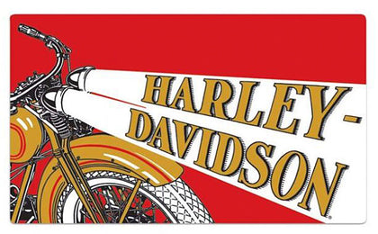 H-D Headlights Tin Sign: Includes pre-drilled holes for a quick and easy display