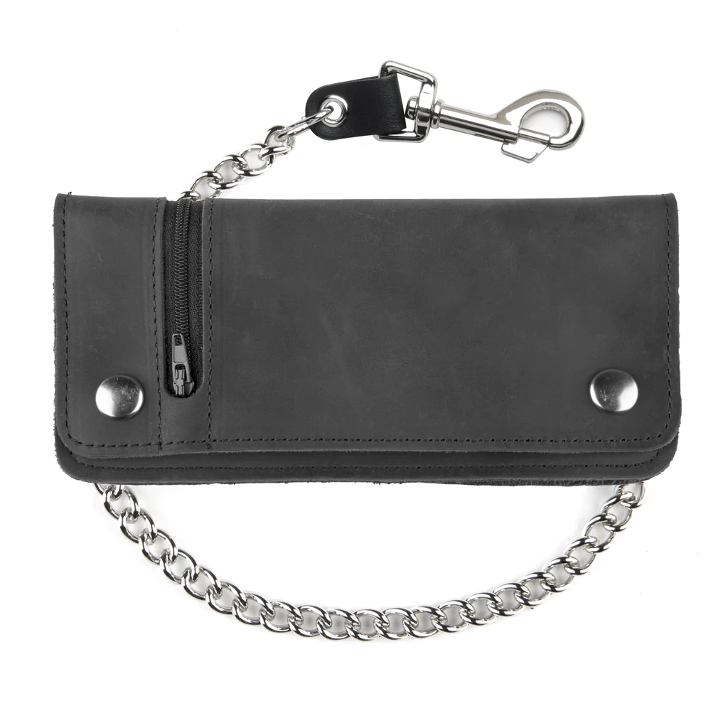 USA-Made BW421 Large Biker Wallet with Size Zipper