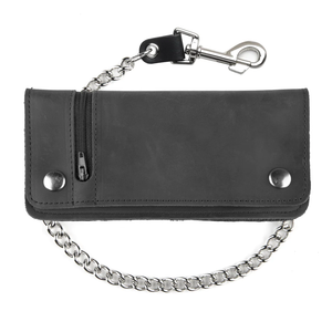 USA-Made BW421 Large Biker Wallet with Size Zipper