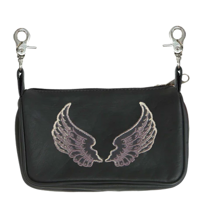 Ladies Clip Bag W/Wing Brown