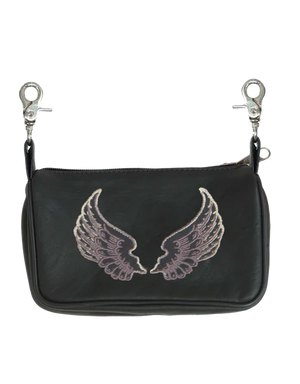 Ladies Clip Bag W/Wing Brown: Ladies Clip Bag W/Wing Brown