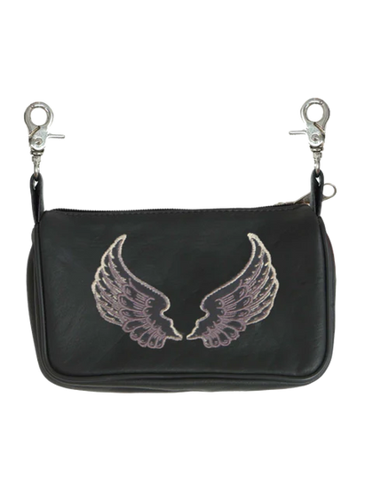 Ladies Clip Bag W/Wing Brown: Ladies Clip Bag W/Wing Brown