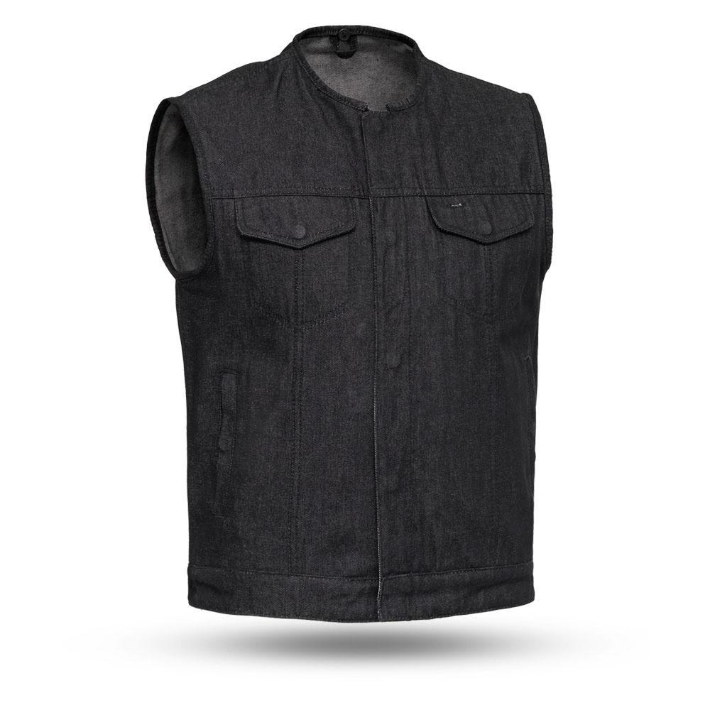 Eagle Leather Men's Haywood Denim Vest: Features:

Haywood - Black Denim Men's Motorcycle Vest
Rough neck denim
Button snap a