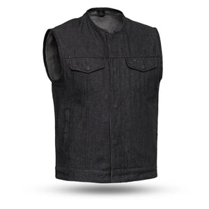 Eagle Leather Men's Haywood Denim Vest: Features:

Haywood - Black Denim Men's Motorcycle Vest
Rough neck denim
Button snap a