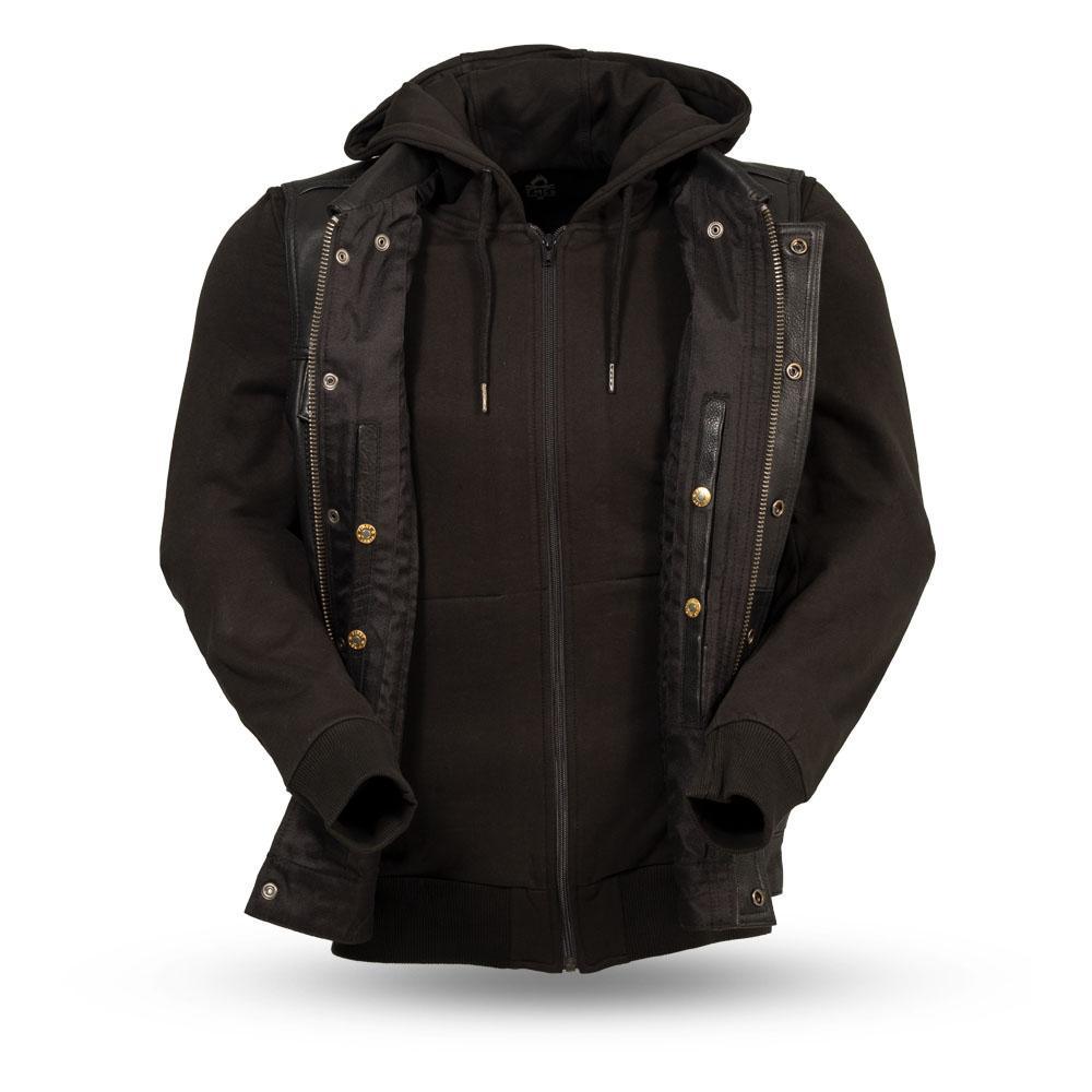 Eagle Leather Men's Kent Vest with Hoodie - Black - Eagle Leather