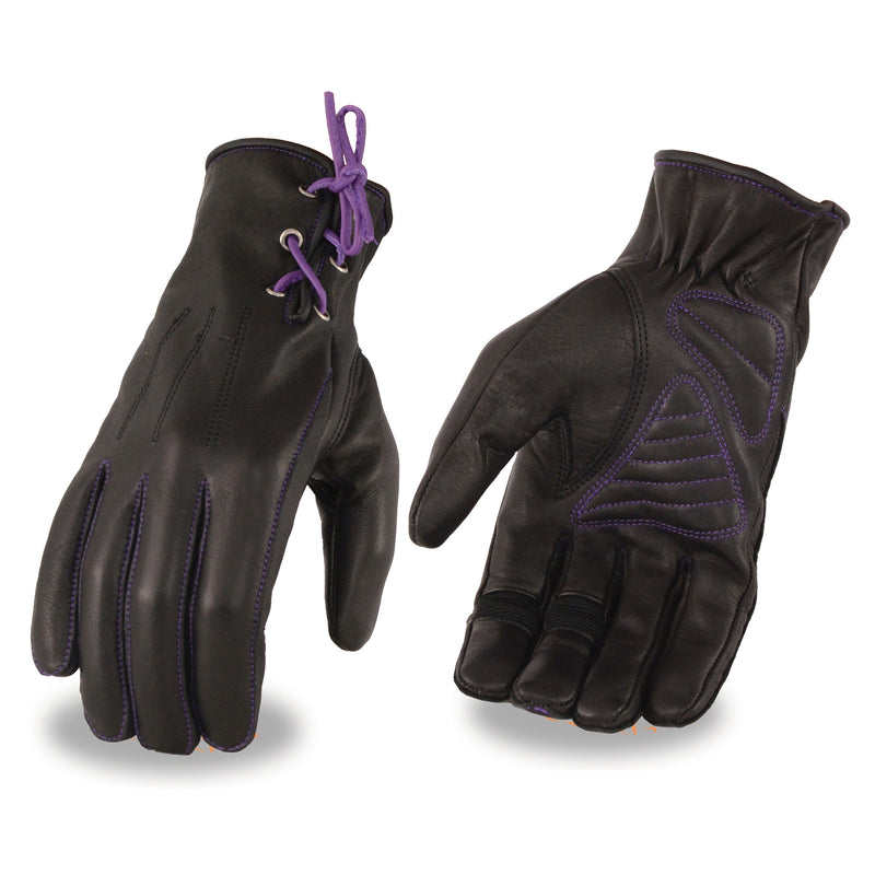 Ladies Leather Gloves with Lace